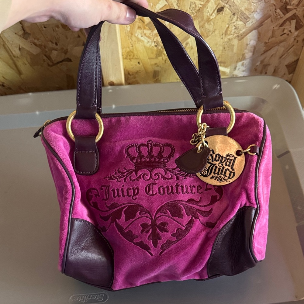 VTG Juicy Couture Pink/Burgundy Leather Suede Handbag